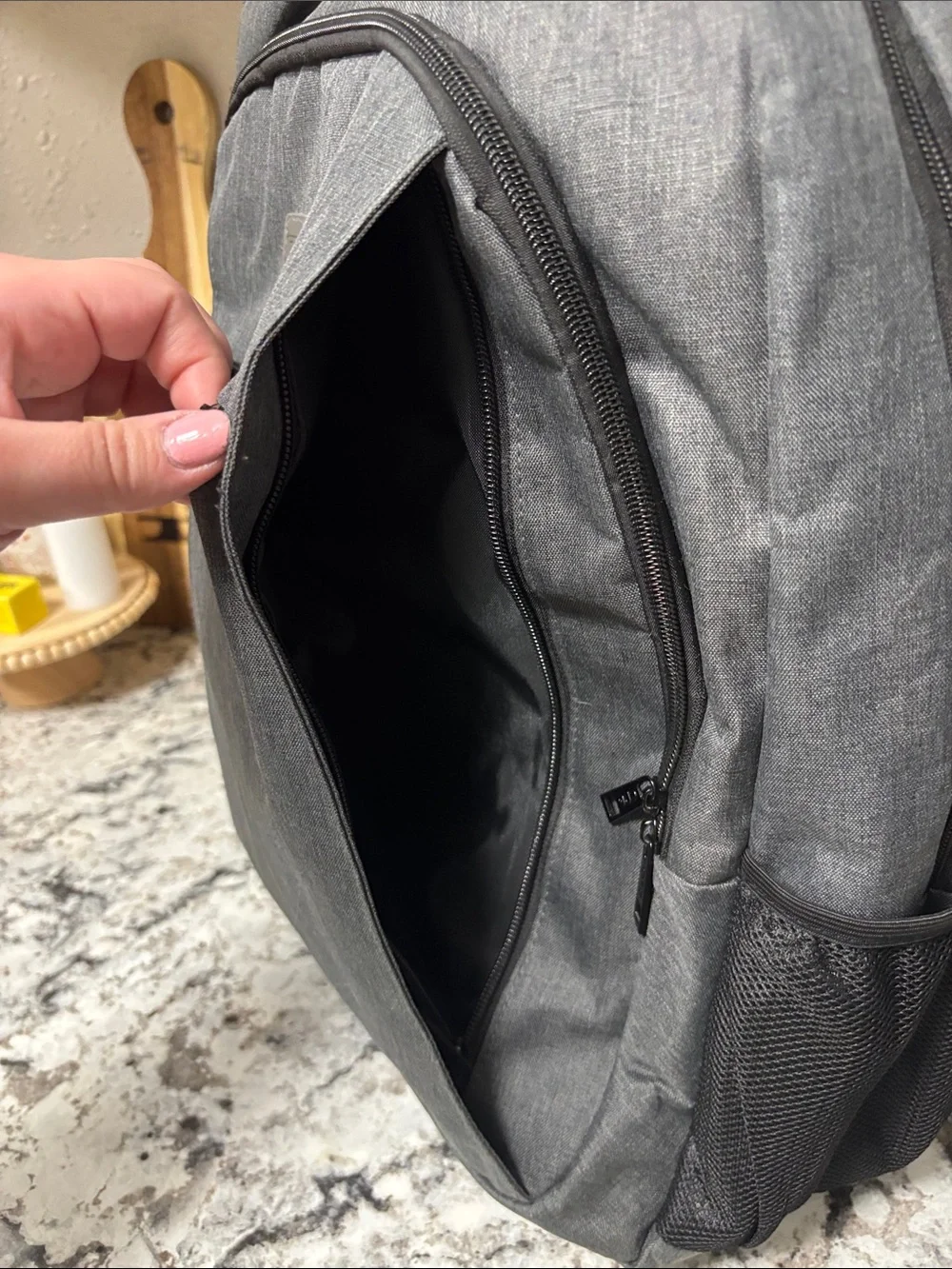 Gray Men's Backpack – Durable Everyday Laptop Bag